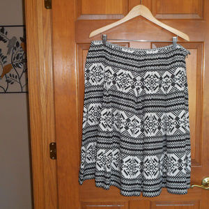 Nine West Black and White A-Line Skirt